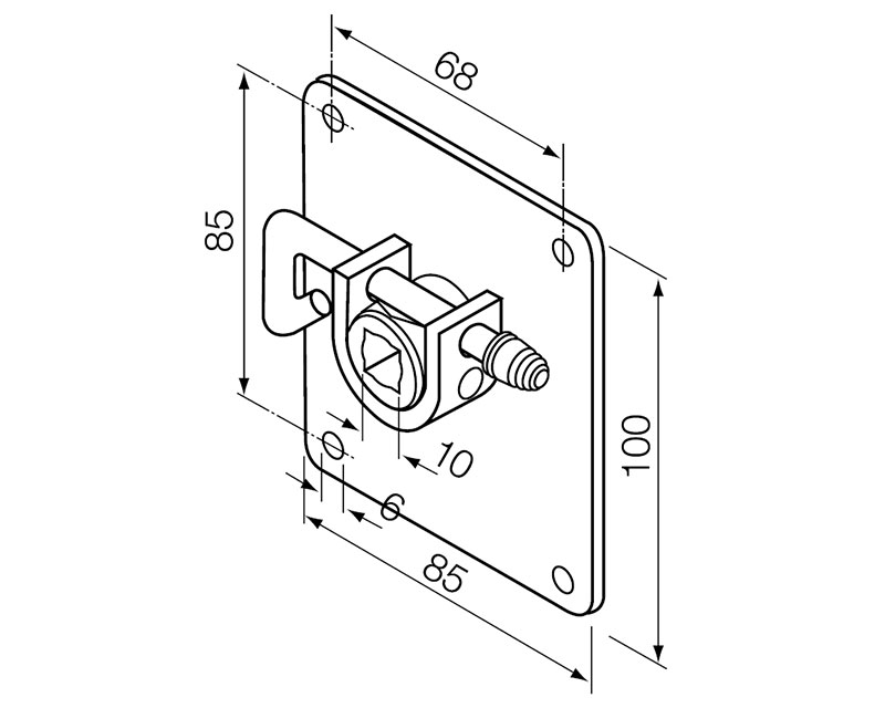 NICE Крепление седловидный кронштейн для квадратного штифта 10 мм, для приводов M, 525.10032