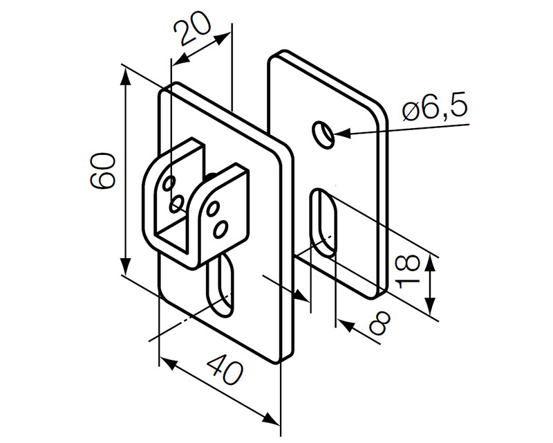 NICE Комплект креплений с седловидным кронштейном для кв. штифта 10 мм. для приводов M, 525.10087