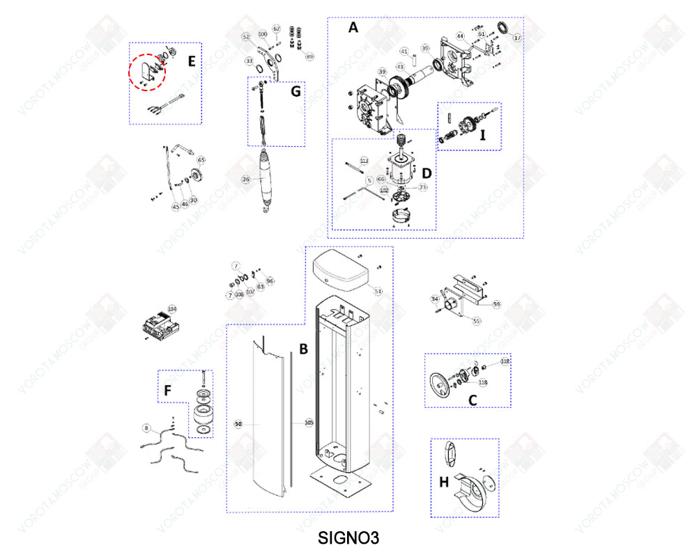 NICE Крепление концевиков SIGNO, PMD0876R01.4610