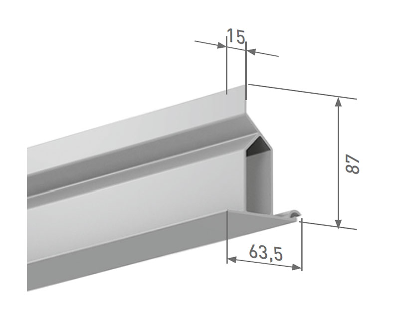 ALUTECH SB-I/FR/63m Шина фасадная, глянец