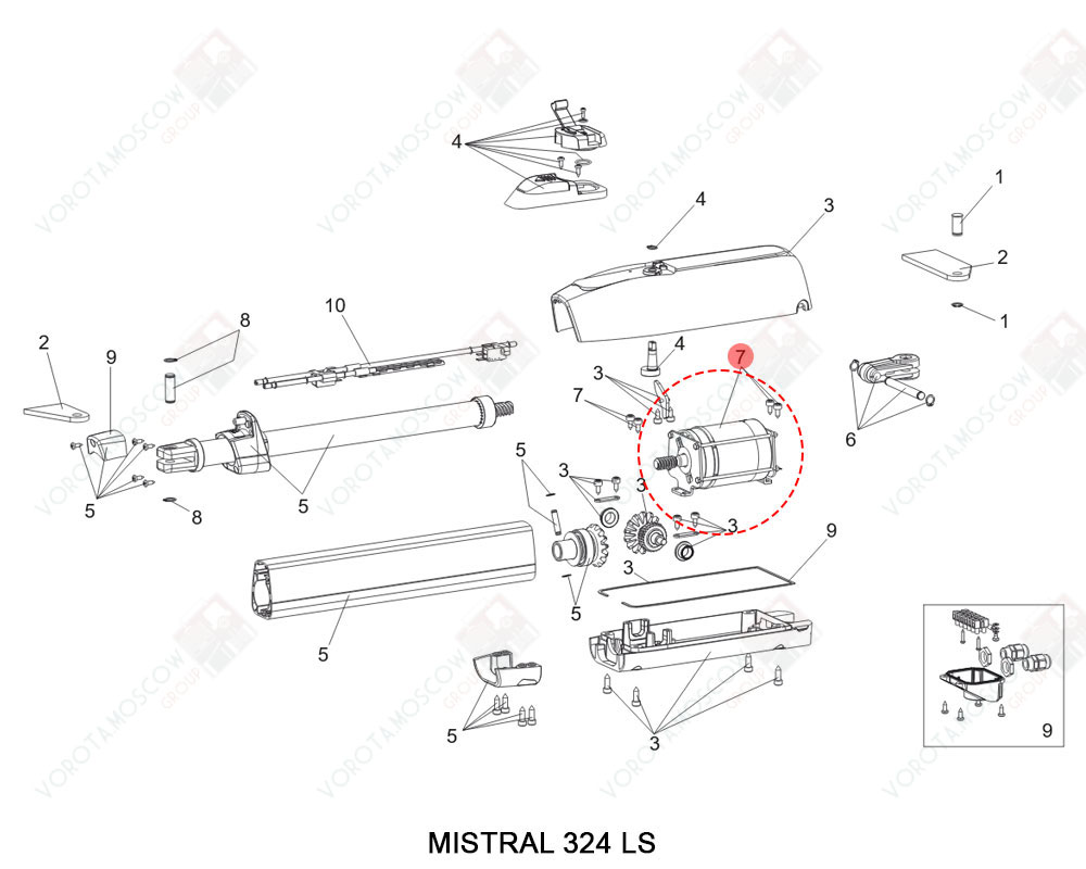 FAAC Запчасть 409/411/413/415 24V MOTOR, 60202205