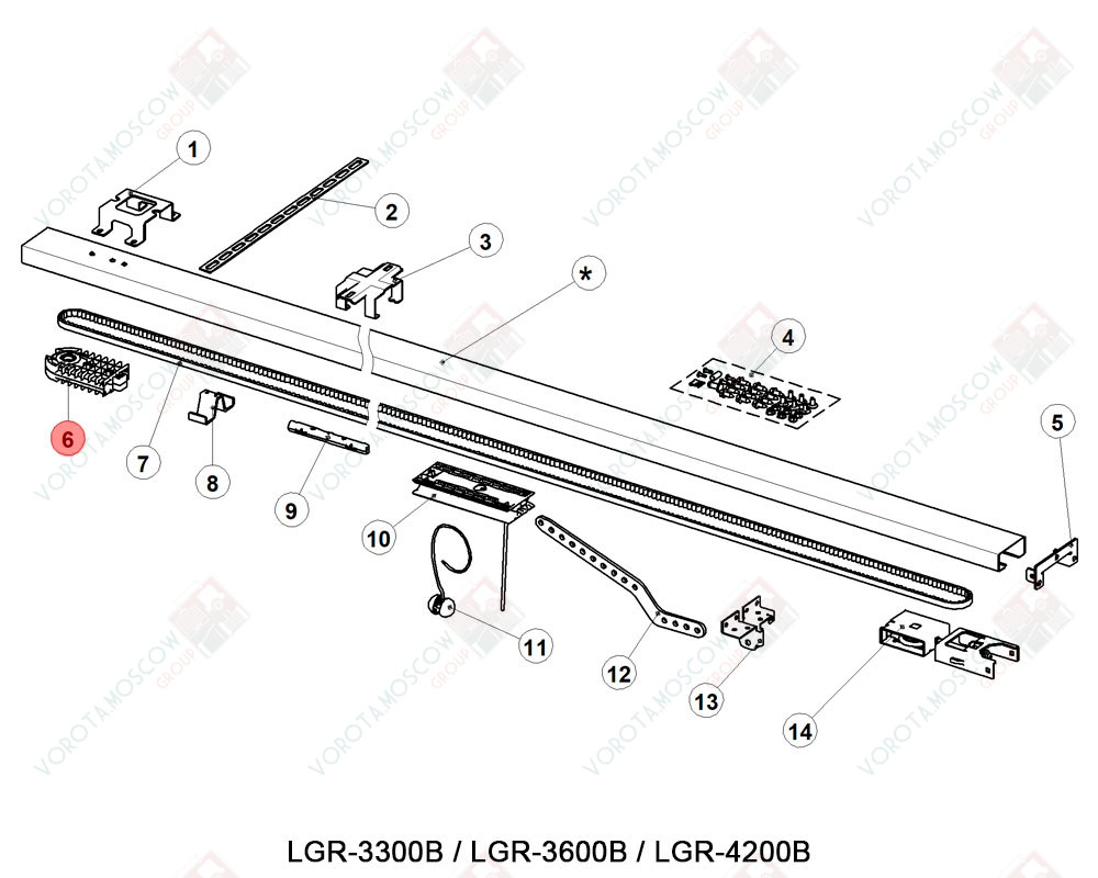 ALUTECH Держатель со шкивом, LGR.06B