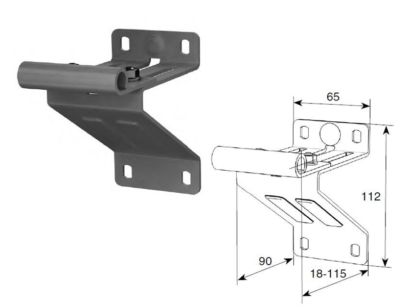 DoorHan Верхняя опора с роликодержателем для панелей с новой формой профиля RAL9003, N25008/RAL9003
