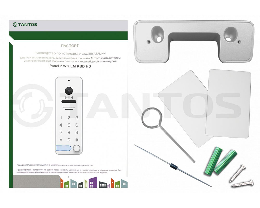 TANTOS Антивандальная вызывная панель видеодомофона, iPanel 2 WG EM KBD HD
