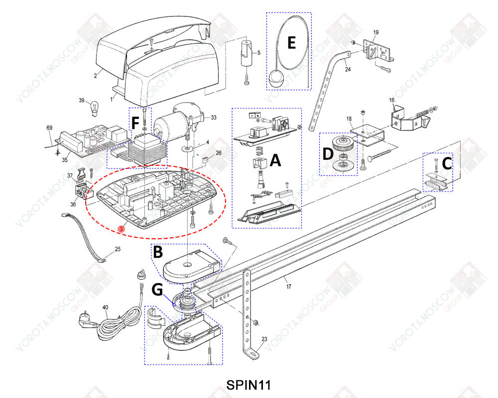 NICE Основание корпуса, PPD1104R04.4540