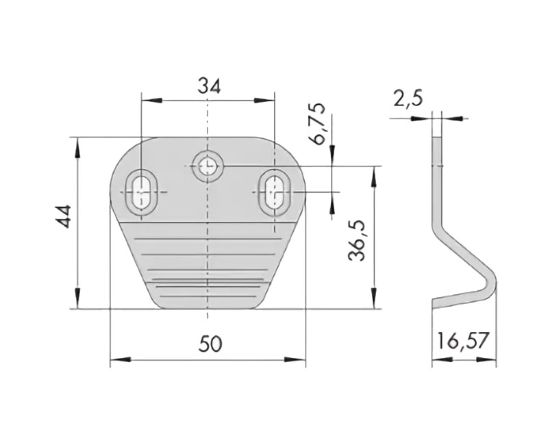 CISA Планка ответная для накладного устройства "Антипаника", 1.07072.21.0