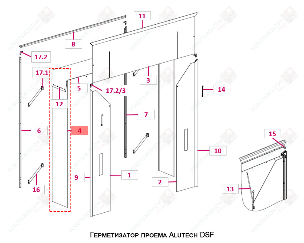 ALUTECH Стенка боковая, DSF.00.300-09