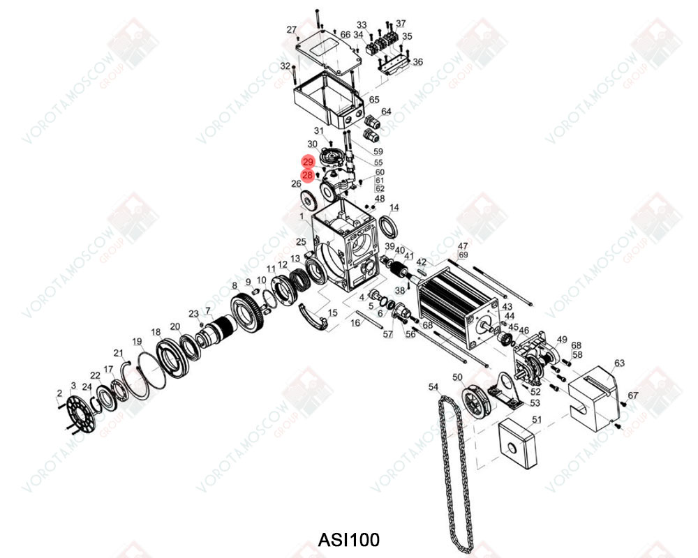 AN-MOTORS Редуктор конечных положений, ASI.303