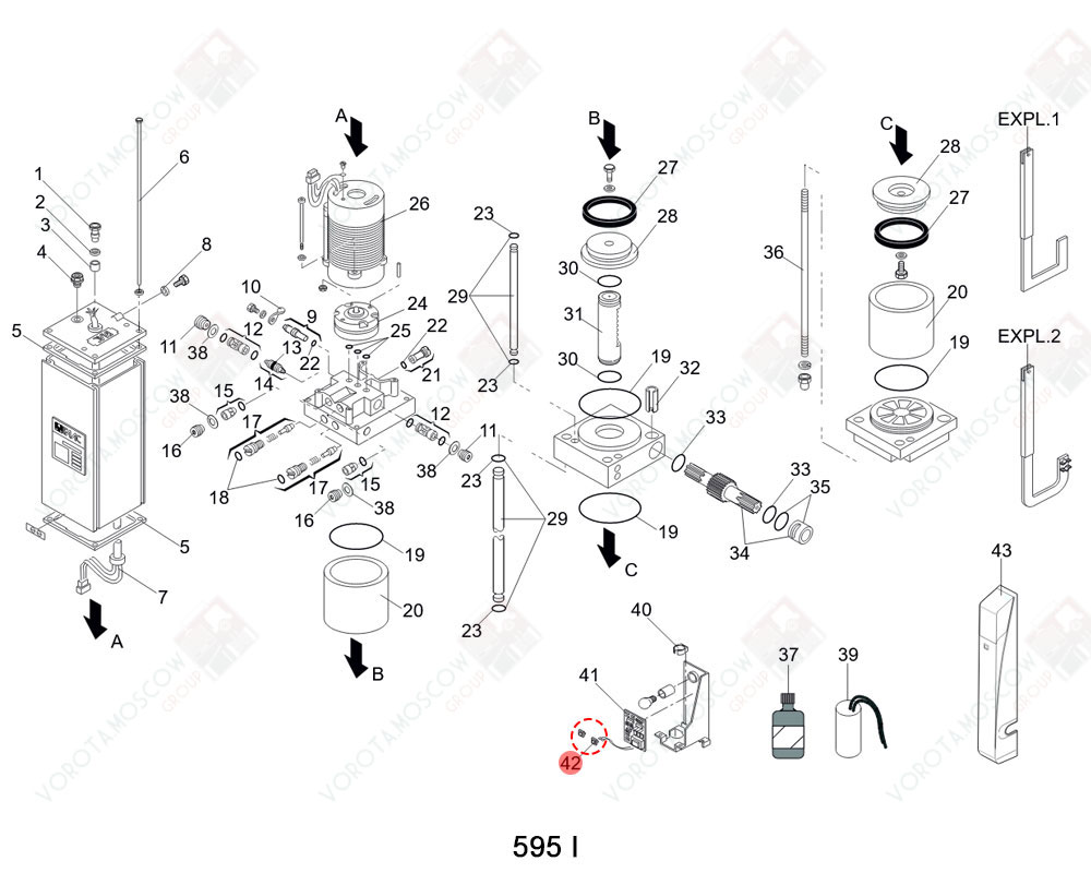 FAAC Запчасть 595 WIRED PUSHBUTTON, 7571145