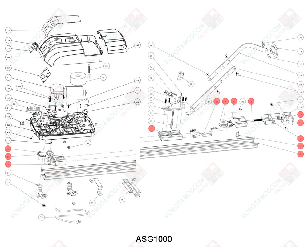 AN-MOTORS Рейка приводная комплекта ASG1000/4KIT (рейка длинной 4,2м), ASG.101/4200