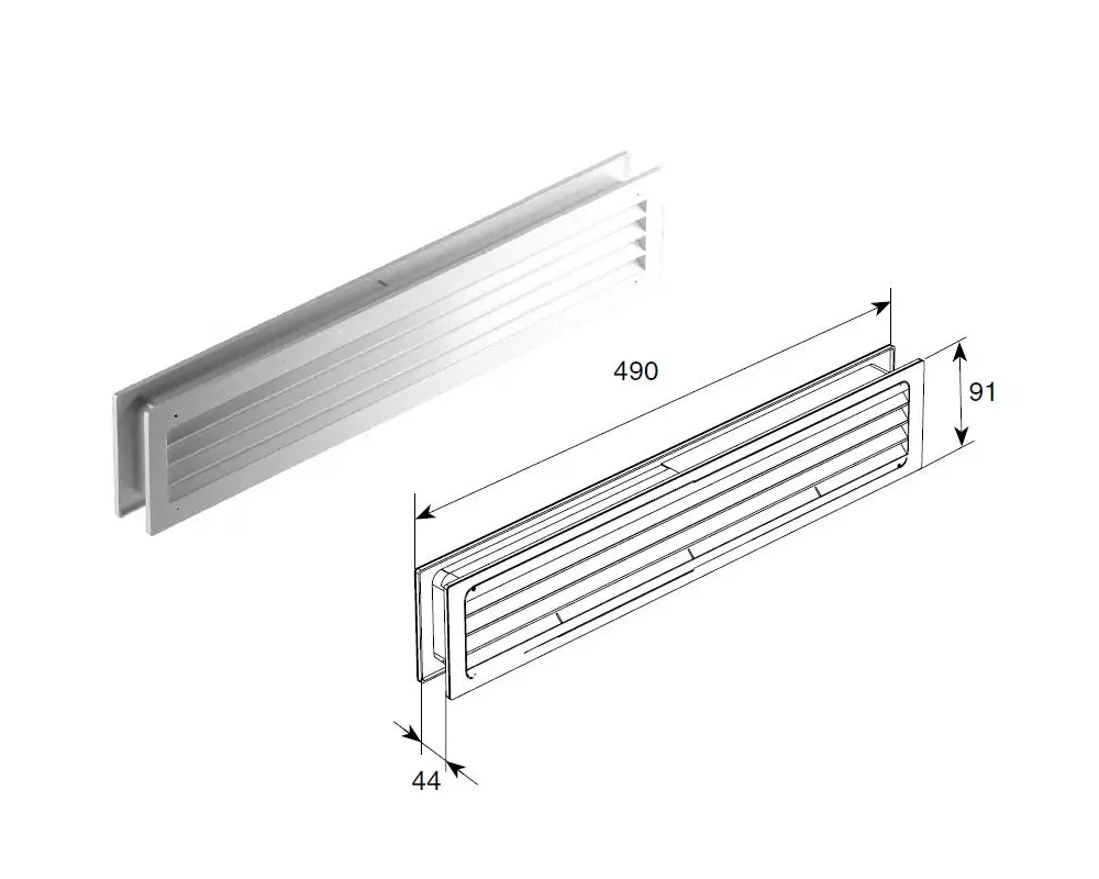 DoorHan Решетка вентиляционная переточная для панелей 40 мм, RDH490