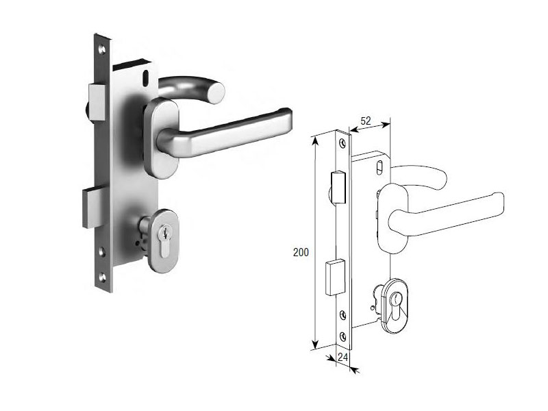 DoorHan Комплект замка со штифтом на 8 мм для врезной левой калитки, 25148-2NL