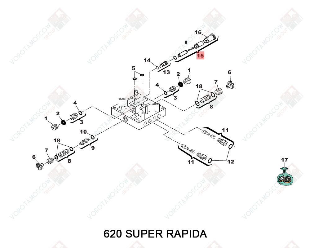 FAAC Узел разблокировки трехгранным ключом для шлагбаумов 620 STD/RPD серий,424593
