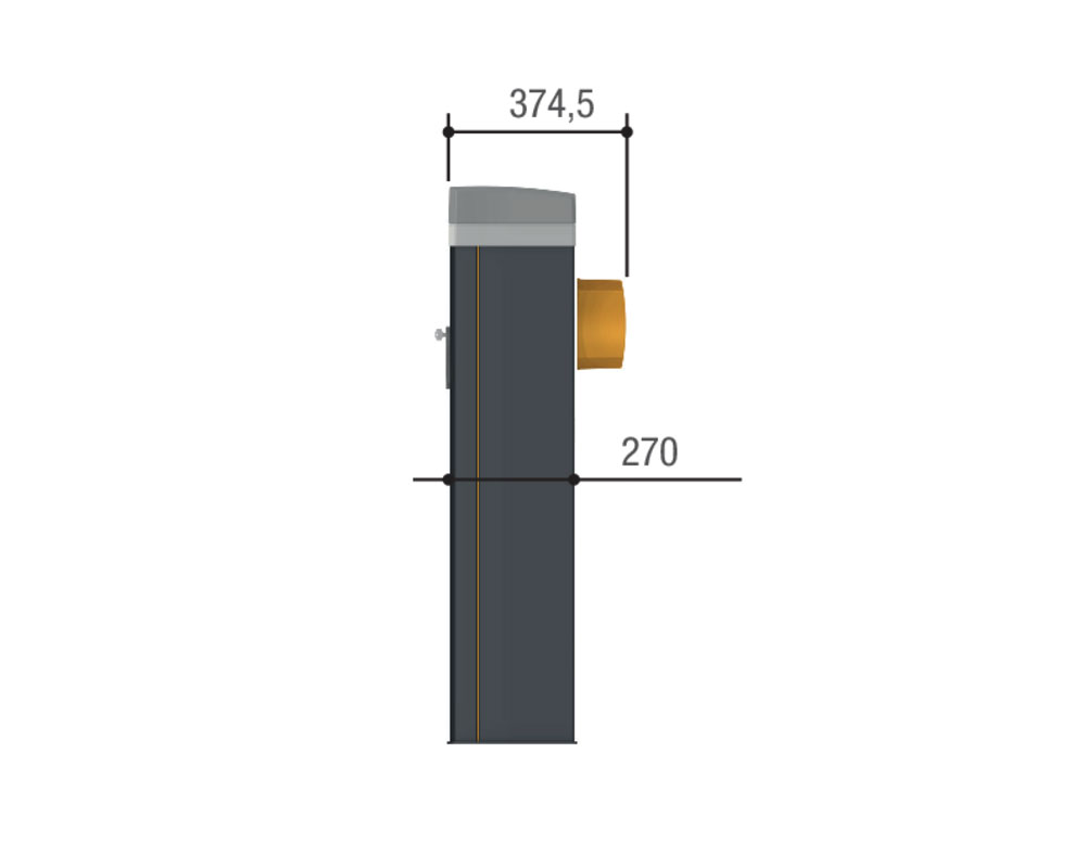 CAME GPX40MGS Тумба шлагбаума из окрашенной стали, 36 В, для проездов до 3,8 м, 803BB-0120
