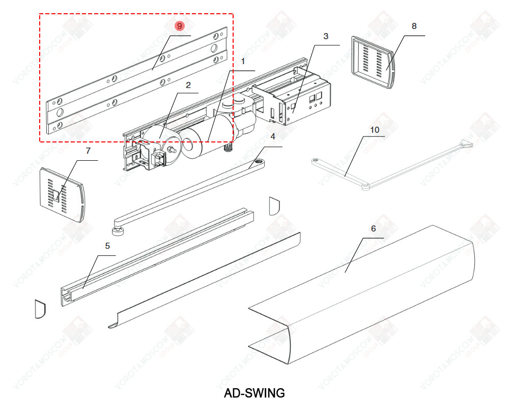 DoorHan Пластина монтажная нижняя привода AD-SWING, AD-44