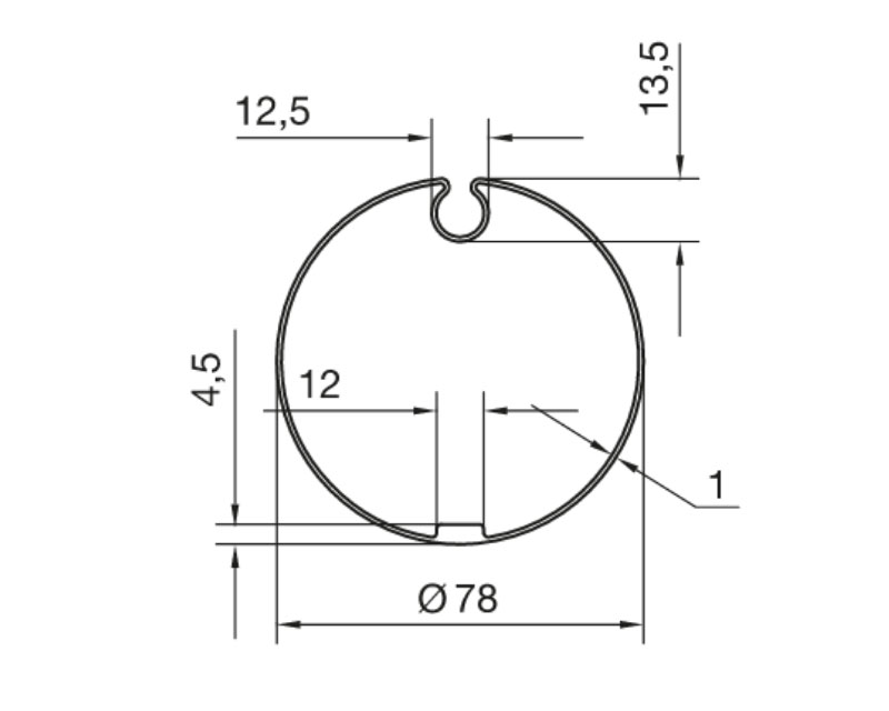 NICE Адаптеры дла вала 78x1 с круглым пазом и эксцентриситетом, для приводов L, 516.17802
