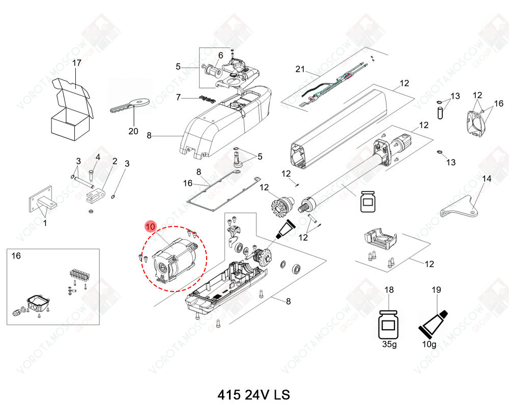 FAAC Запчасть 409/411/413/415 24V MOTOR, 60202205