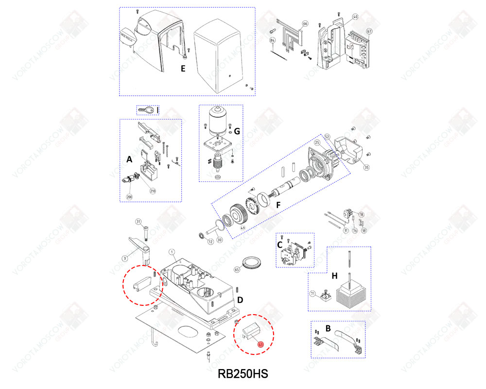 NICE Крышка-заглушка шпилек крепления основания привода, PPD0953A.4540
