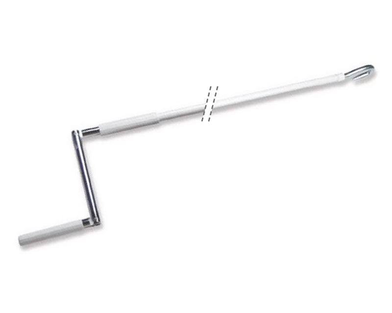 NICE Рукоятка с шарнирным соединением с крюком, белого цвета RAL9010. Длина (L) = 1500 мм, 578.15045