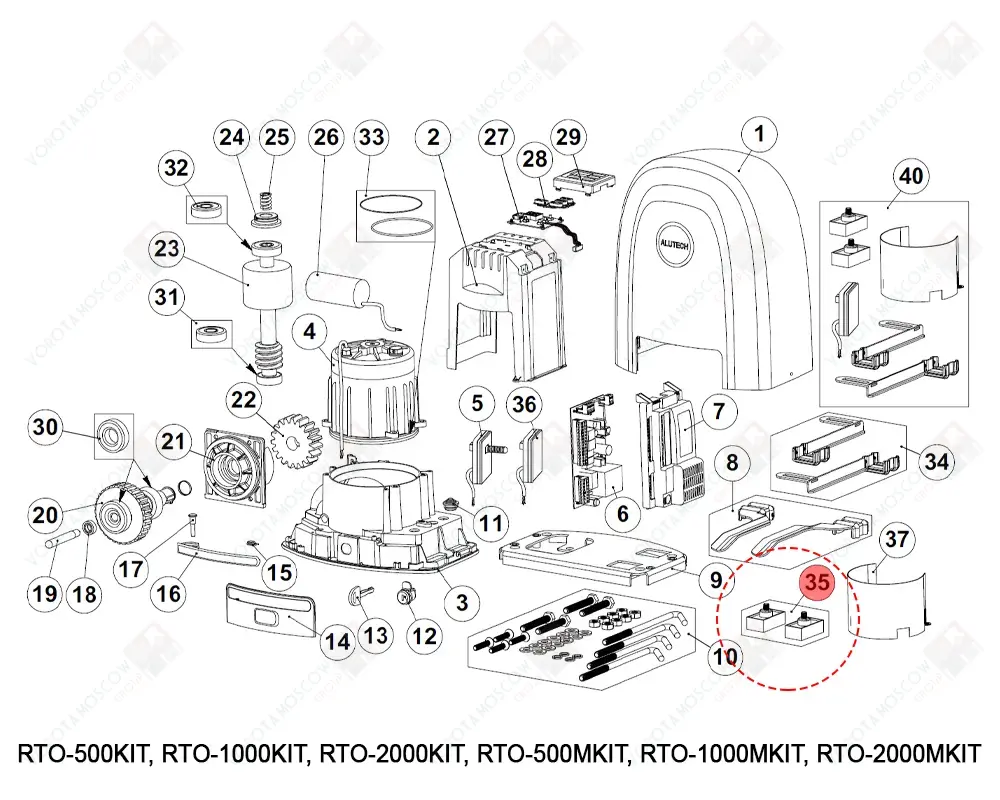 ALUTECH Комплект магнитов для приводов RTO-500M/1000M/2000M RTO.35-F