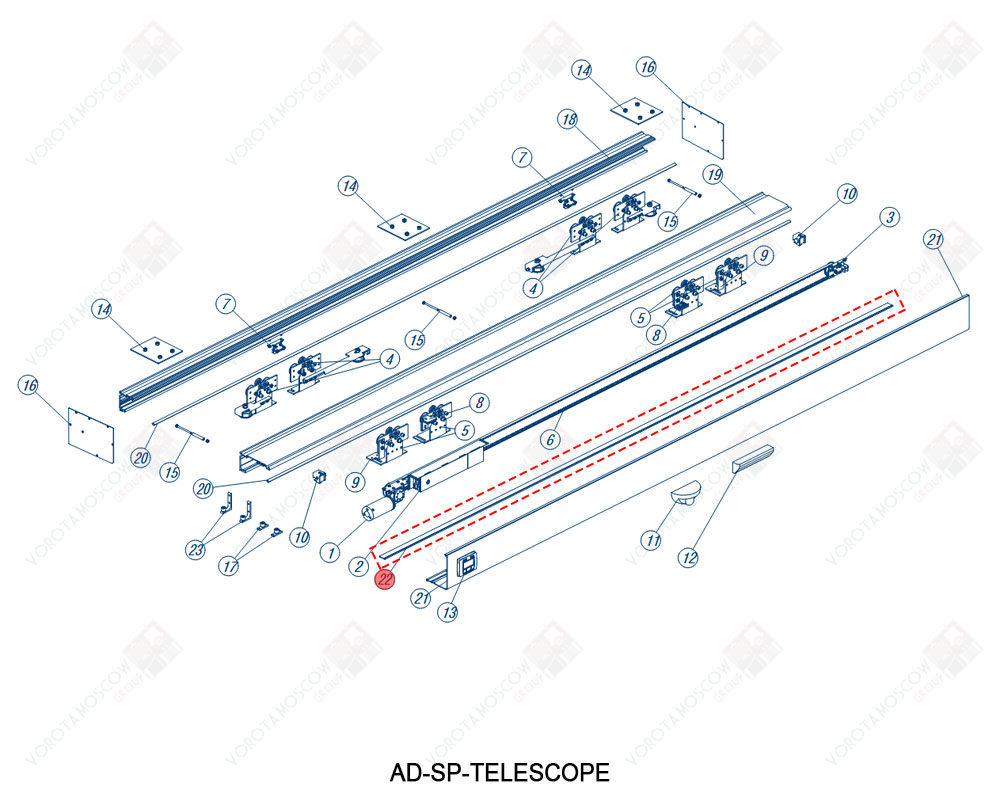 DoorHan Щетка в крышку привода AD-SP, AD-25