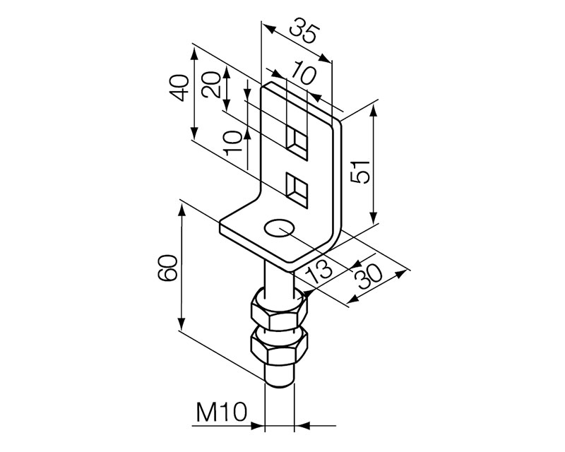 NICE Кронштейн регулируемый для квадратного штифта 10 мм, для приводов M, 525.10020