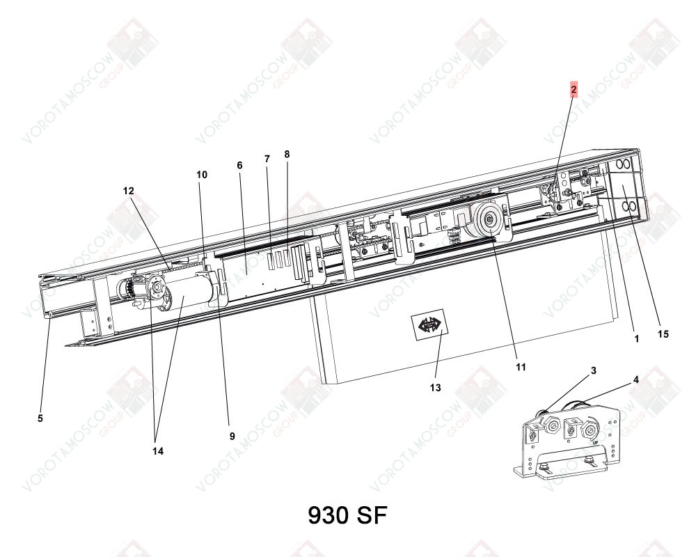 FAAC Узел натяжения 930N SF, 3907795
