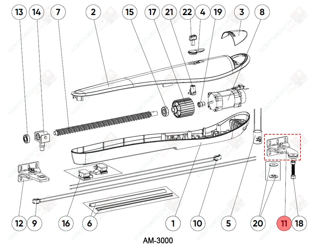 ALUTECH Кронштейн задний, AM3000.11-F