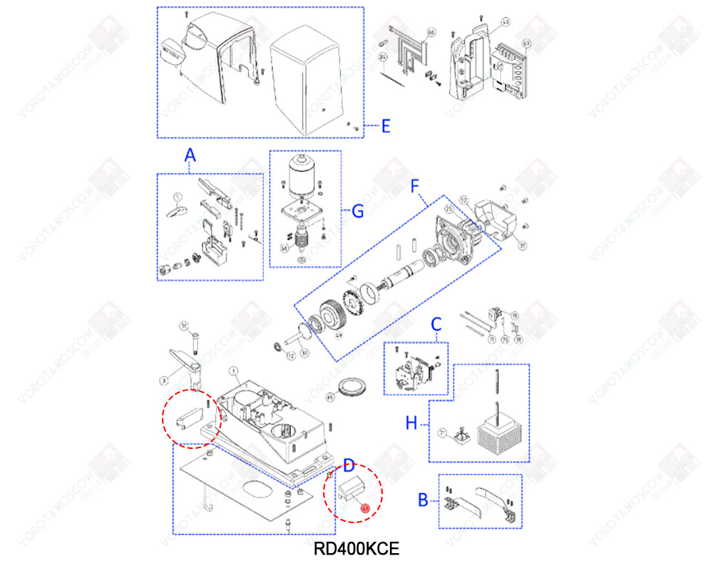 NICE Крышка-заглушка шпилек крепления основания привода, PPD0953A.4540