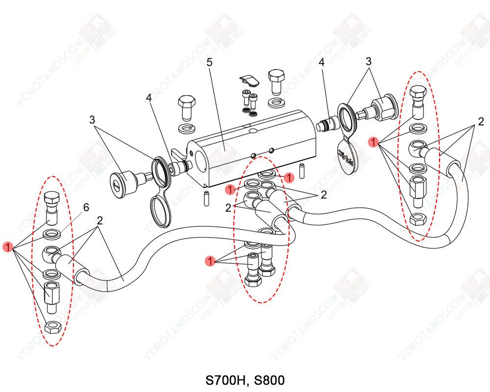 FAAC Запчасть S700H FITTING HYDRAULIC RELEASE GROUP, 63002605