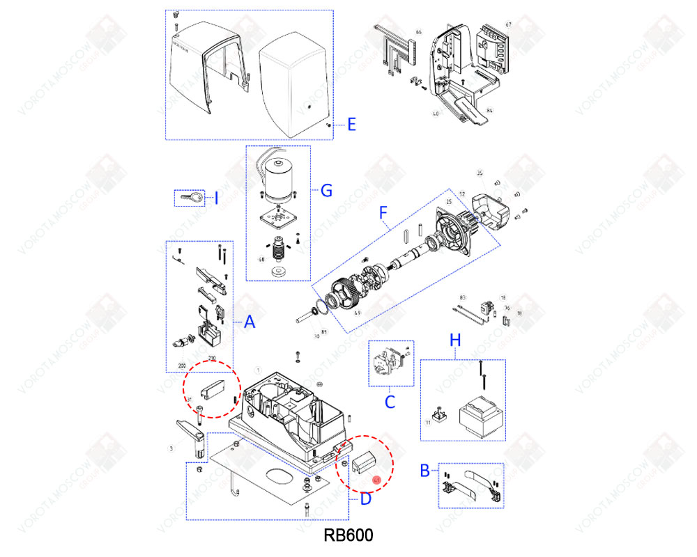 NICE Крышка-заглушка шпилек крепления основания привода, PPD0953A.4540