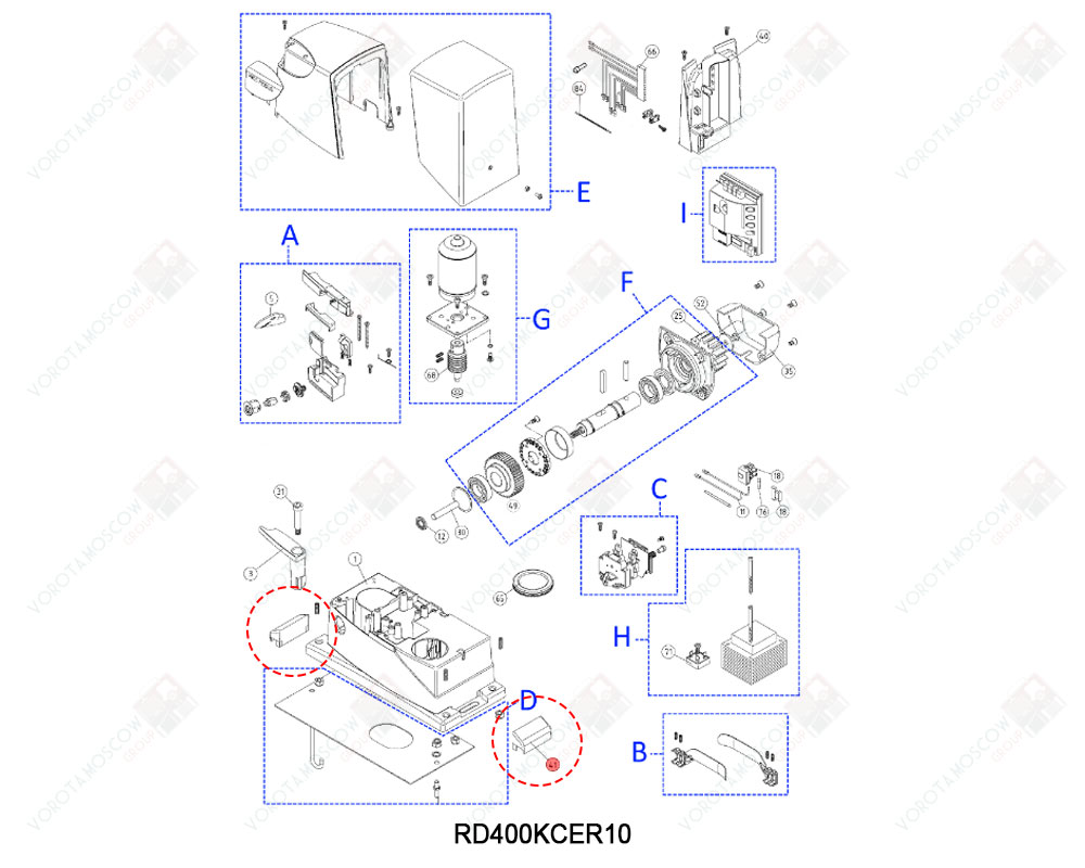 NICE Крышка-заглушка шпилек крепления основания привода, PPD0953A.4540