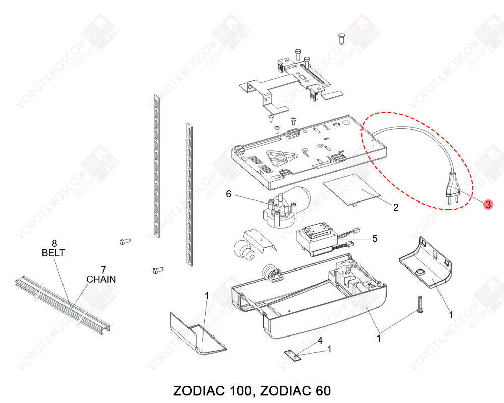 FAAC Запчасть CABLE W/PLUG, 7514365