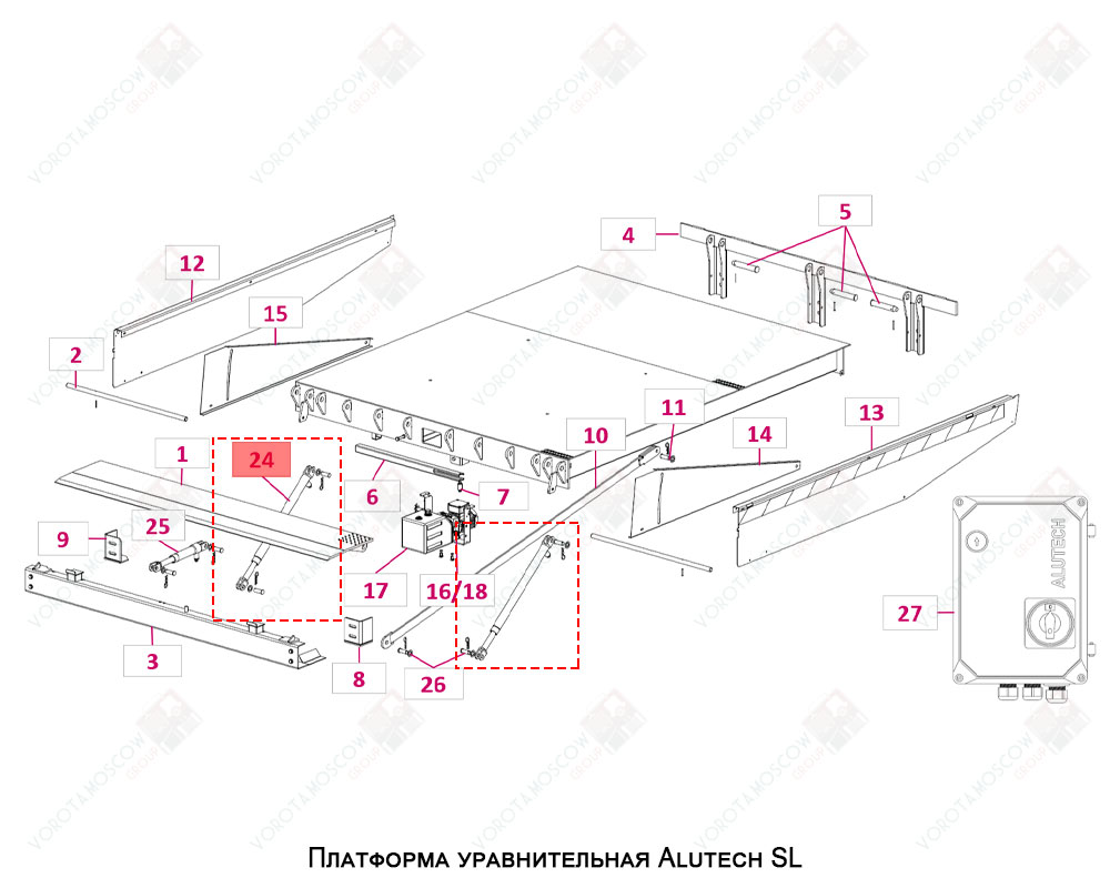 ALUTECH Гидроцилиндр, SLSB.95.235-500