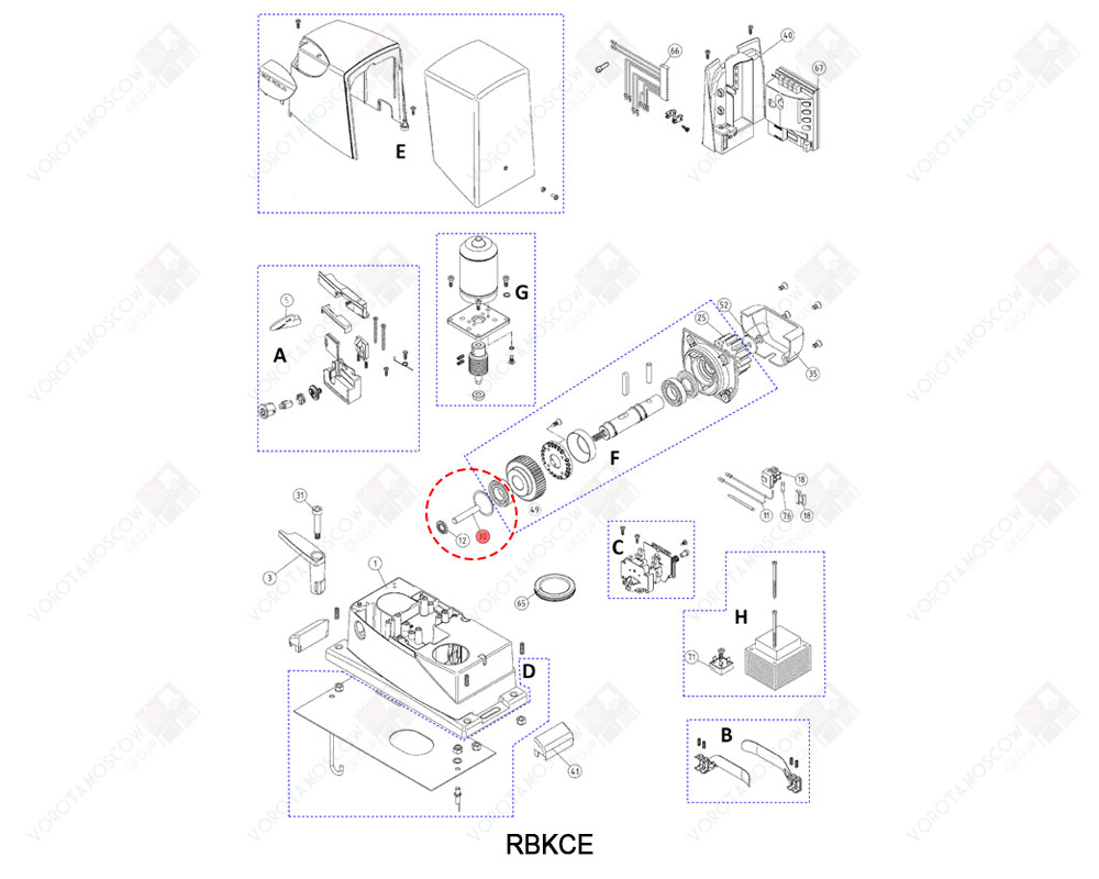 NICE Штифт вала разблокировки, PMD1053R01.4610