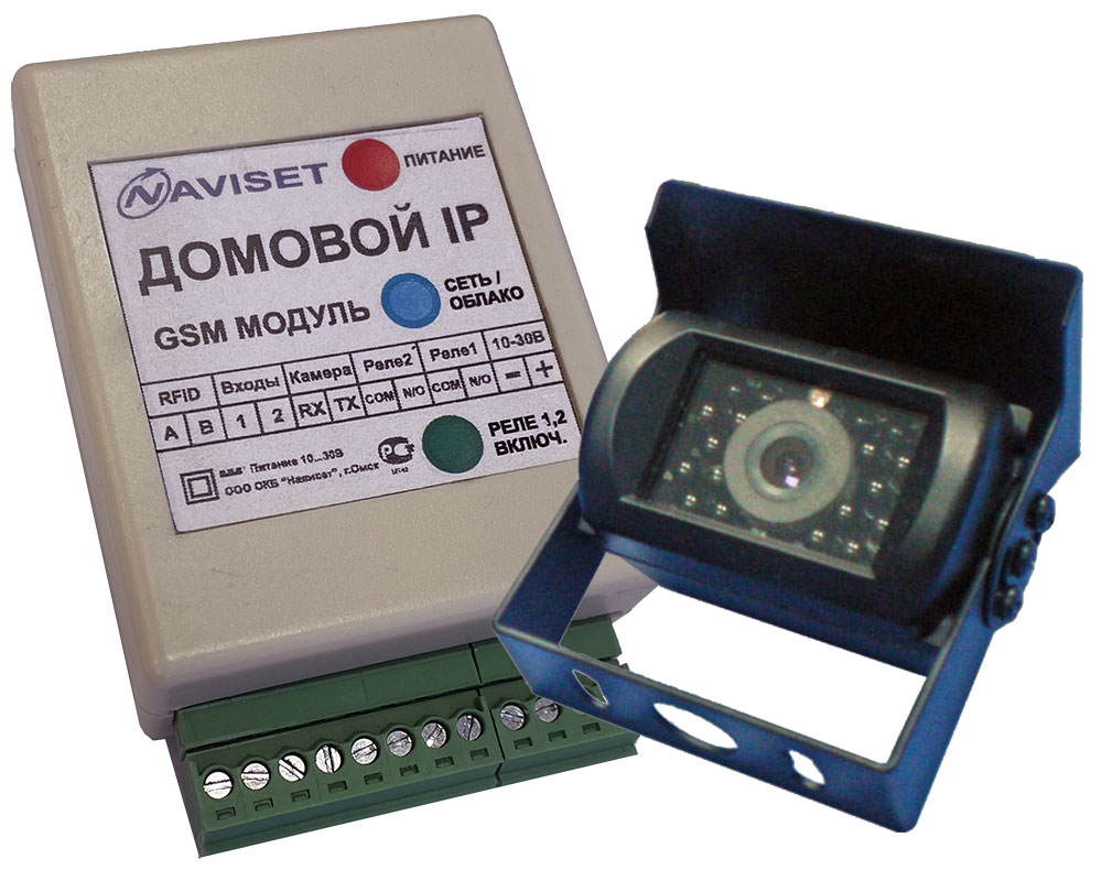 Naviset Комплект: Модуль GSM для ворот и шлагбаумов "Домовой IP" DIN 2G + SL-CAM-2 (15000 номеров)