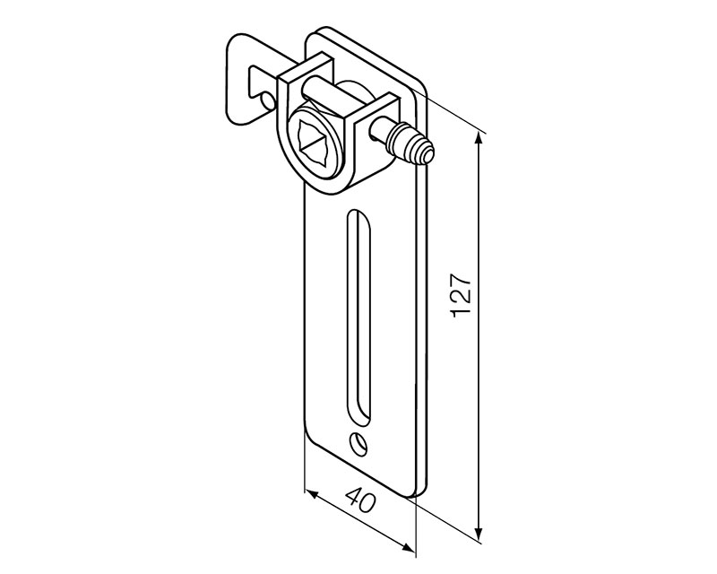 NICE Крепление регулируемый седловидный кронштейн для кв. штифта 10 мм, для приводов M, 525.10033