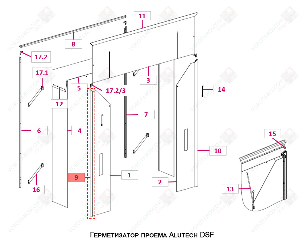 ALUTECH Стойка передняя, DSF.00.211