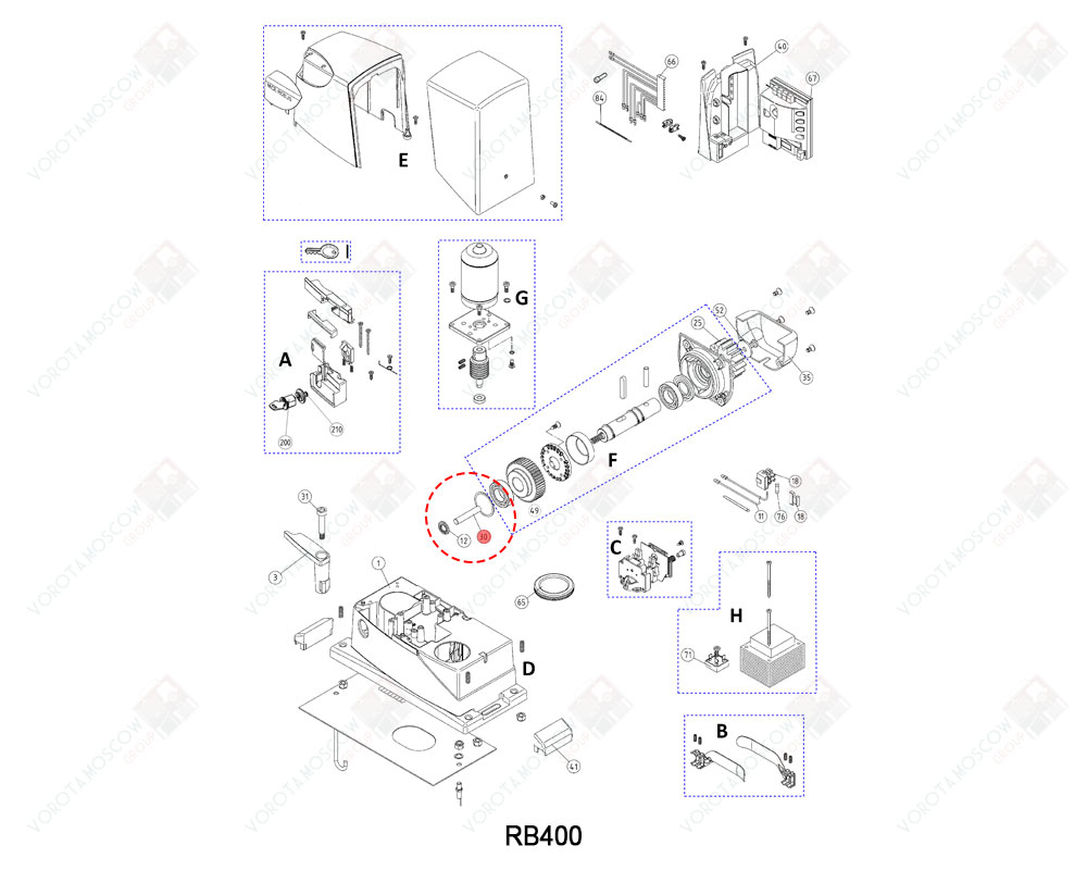 NICE Штифт вала разблокировки, PMD1053R01.4610