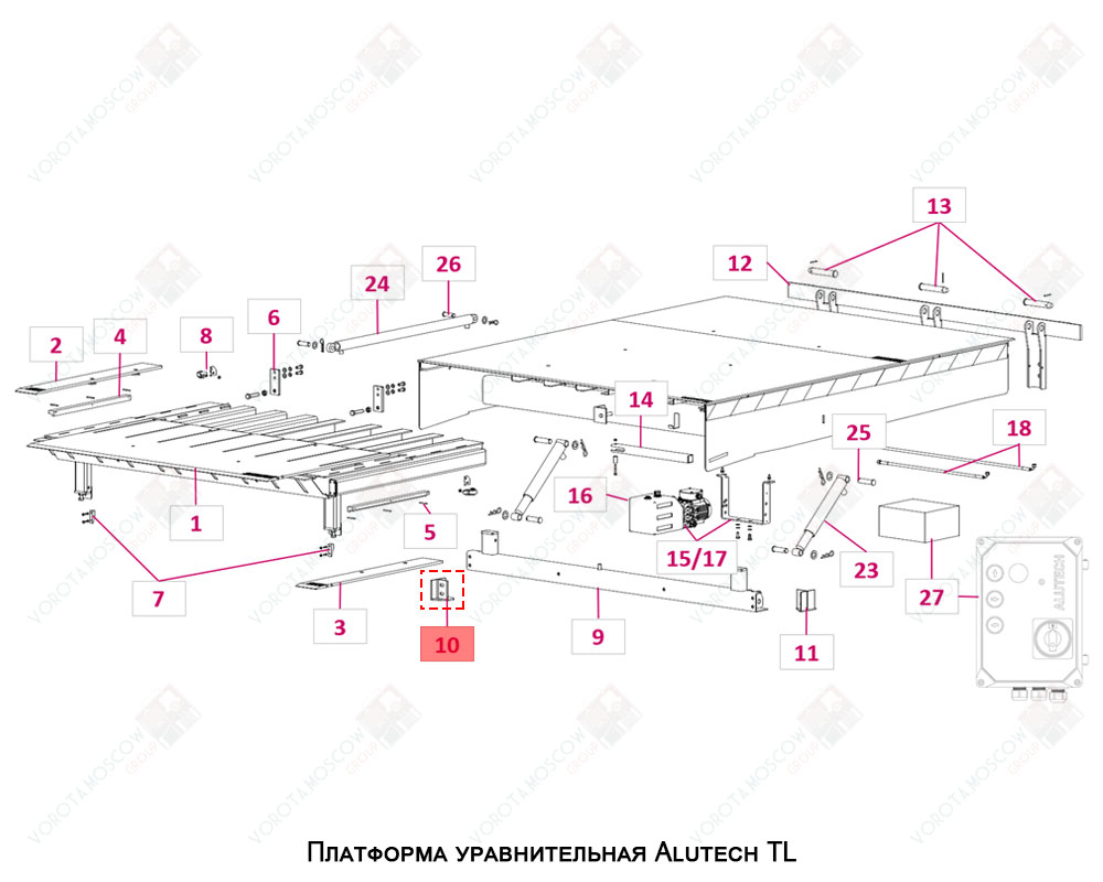 ALUTECH Кронштейн, FLGU.PT.00.100-00