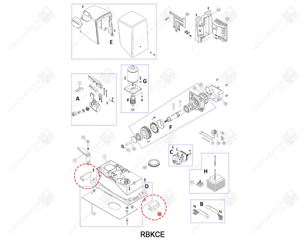 NICE Крышка-заглушка шпилек крепления основания привода, PPD0953A.4540
