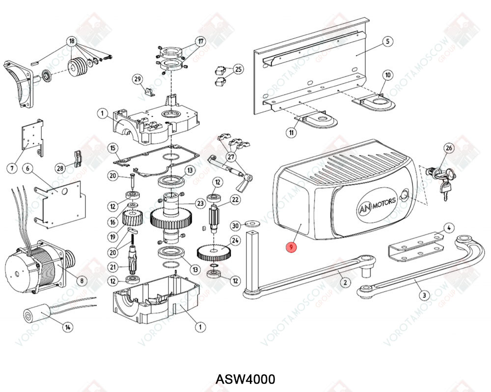 AN-MOTORS Крышка, ASW.4009