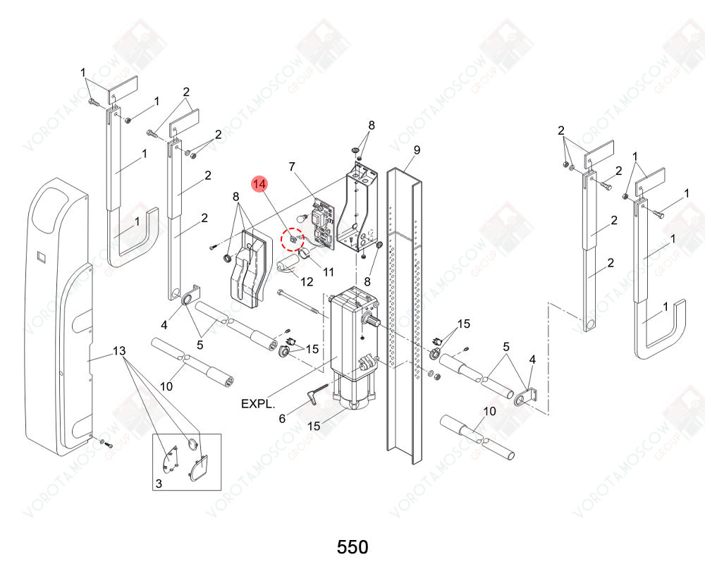 FAAC Запчасть 595 WIRED PUSHBUTTON, 7571145