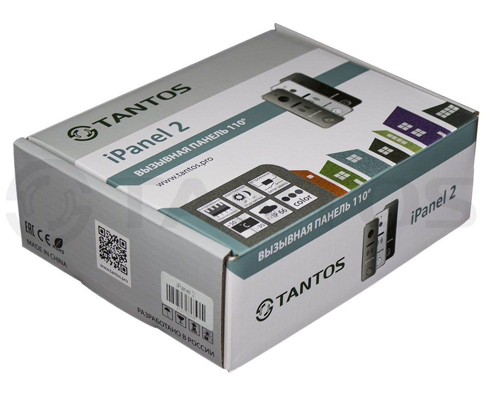 TANTOS iPanel 2 (Metal) + 110 град. Вызывная панель видеодомофона, накладная, камера 800 ТВЛ.