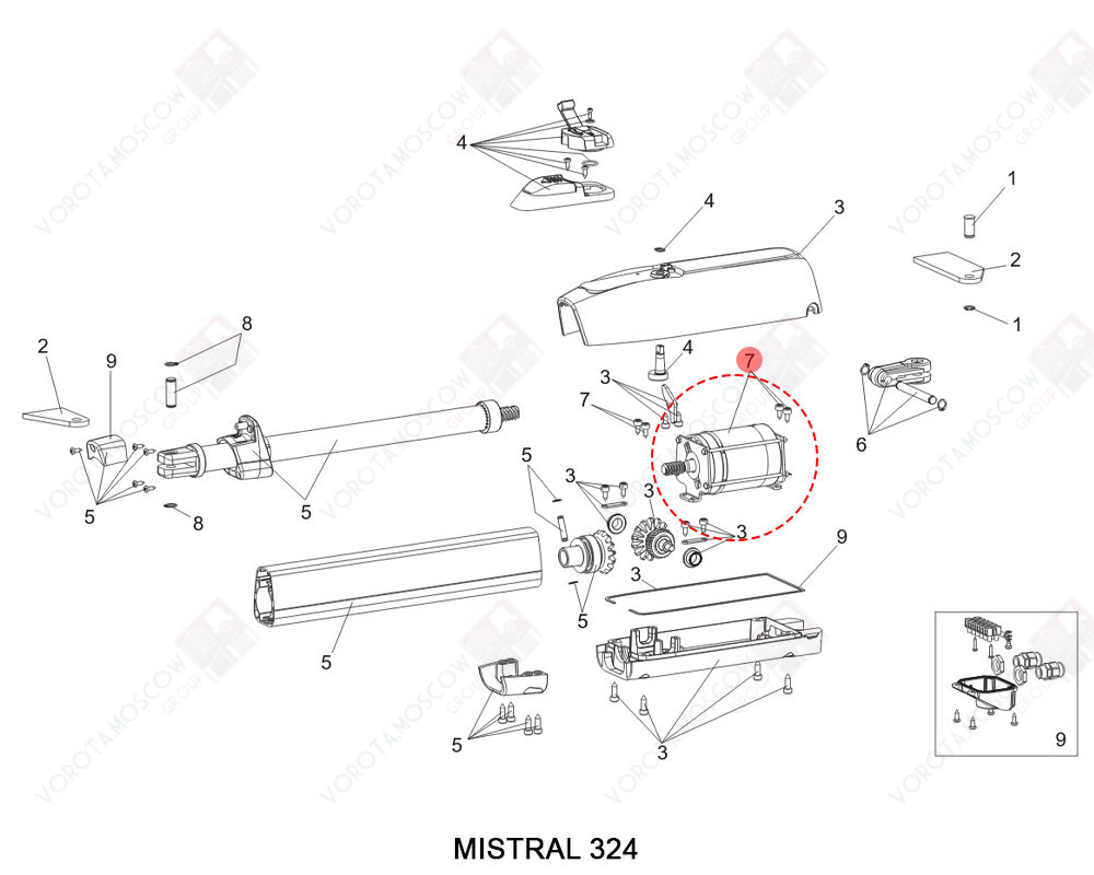 FAAC Запчасть 409/411/413/415 24V MOTOR, 60202205