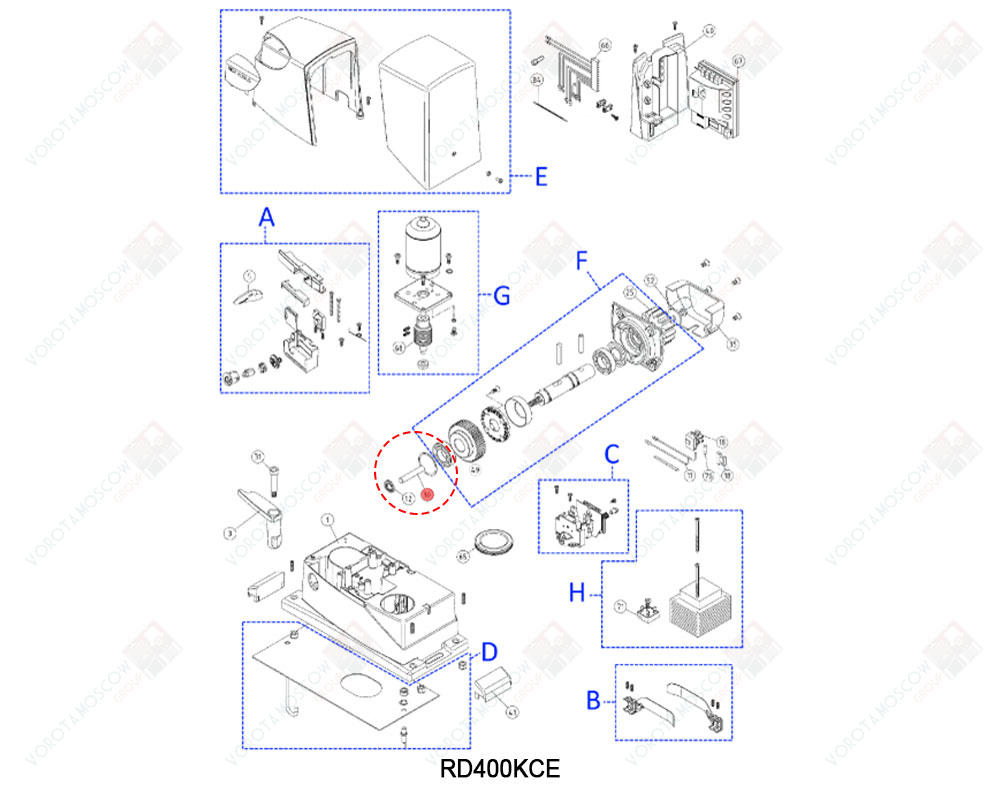 NICE Штифт вала разблокировки, PMD1053R01.4610