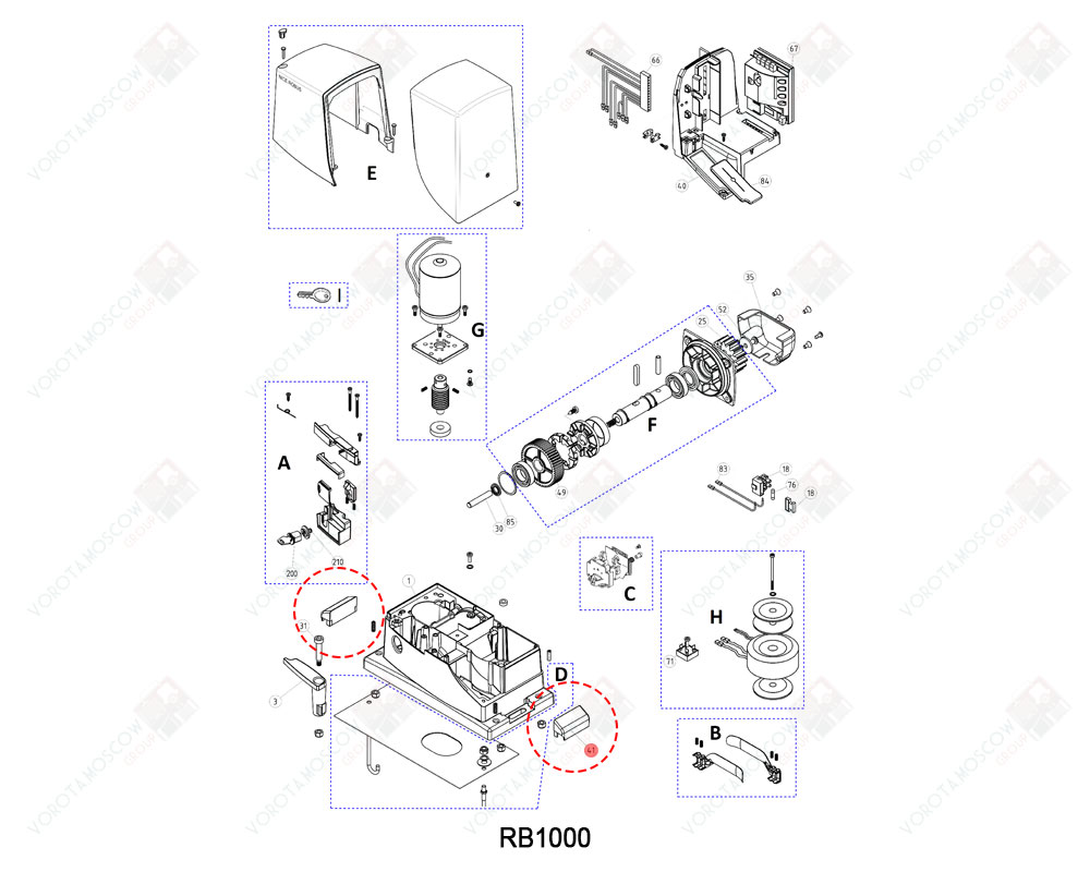 NICE Крышка-заглушка шпилек крепления основания привода, PPD0953A.4540