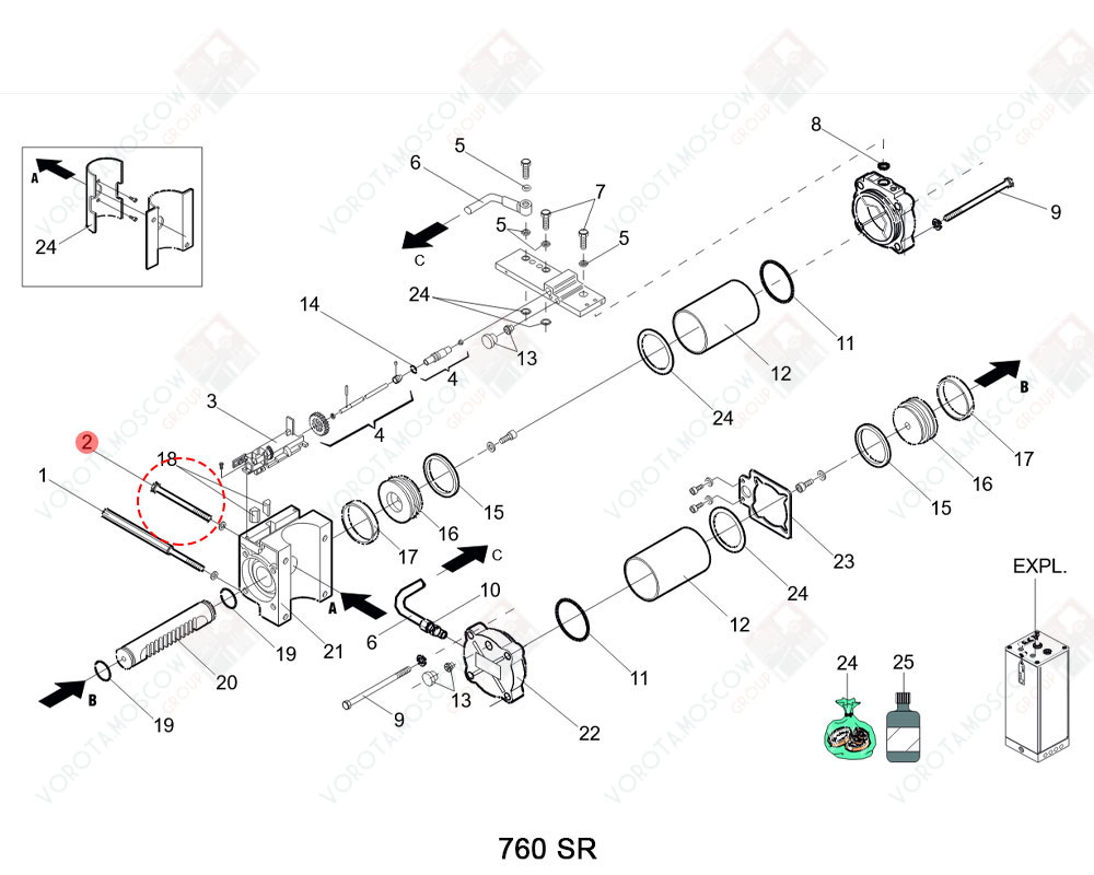 FAAC Запчасть MOUNTING BOLT 760, 7011345