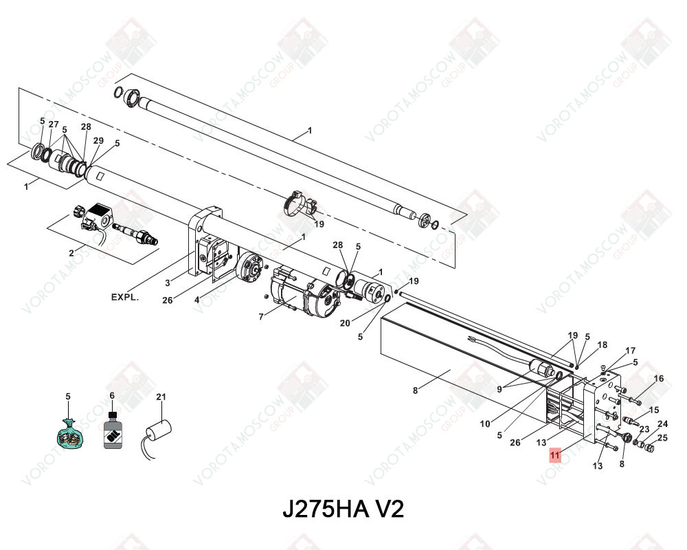 FAAC Верхний фланец J275HA, 63001026