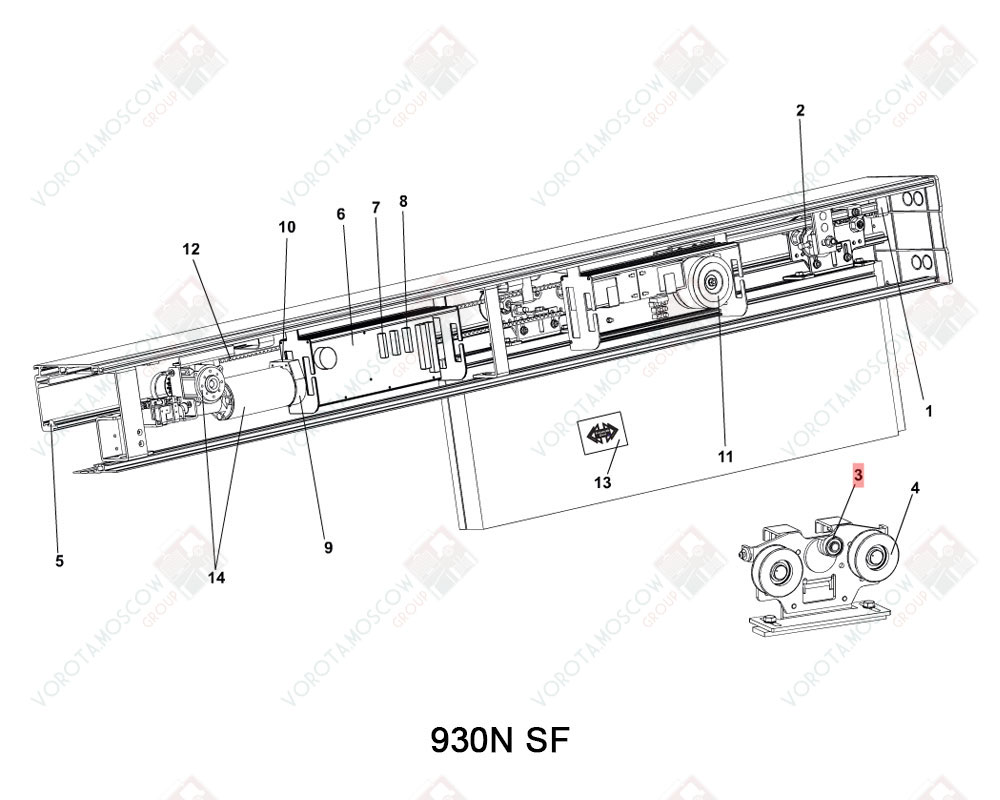 FAAC Концевой ролик 930N SF, 7393155